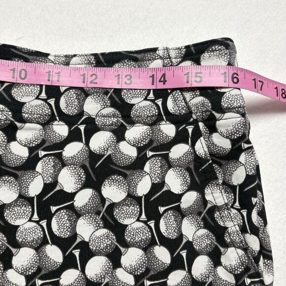IZOD Women Golf Bermuda Shorts Tee with Ball Print Sz 12 Black White Sports 45-1 - Picture 7 of 9